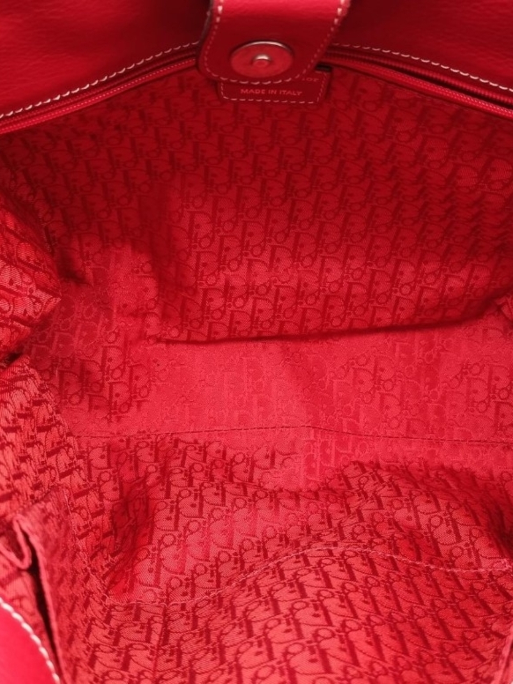 Christian Dior Red Leather Tote - Picture 3 of 6